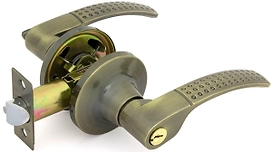 Дверная ручка-защелка PALLADIUM 3903 AB ET с ключом и фиксатором античная бронза