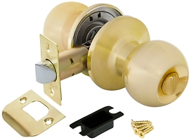 Дверная ручка-кноб для межкомнатной двери PUNTO 6072 SB-B матовое золото