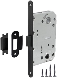 Дверная защелка FUARO PLASTIC P96WC-50 BL-24 пластик черный