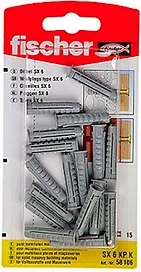 Дюбель универсальный распорный Fischer SX 6x30 мм 15 шт