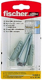 Дюбель универсальный распорный Fischer SB 8x40 мм с прямым крюком 2 шт