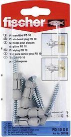 Дюбель универсальный распорный Fischer PD 10х28 мм с шурупом 5 шт