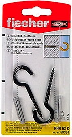 Дюбель универсальный распорный Fischer PHR 6х30 мм c круглым крюком 2 шт