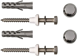 Комплект крепления унитаза ЕВРОПАРТНЕР белый+хром PWC20 8x40 мм НЕРЖ 2 шт