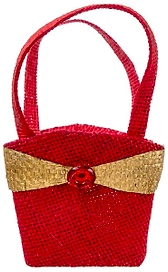 Сумка текстильная красно-золотая 80x120x85 мм