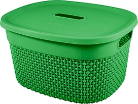 Корзина для хранения с крышкой OSLO 6л бархатно-зеленый