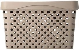 Корзина для хранения с крышкой АРХИМЕД 17 л светло-коричневая 36,5x27,5x22 см