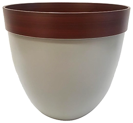 Кашпо d30 см h27 см пластиковое светло-серое