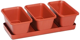 Набор кашпо Darel Plastic JARDINI 33x16,5x8,5 см полипропиленовое терракот