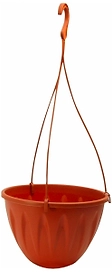 Кашпо IDEA Алиция d22 см 3 л полипропиленовое терракотовое с поддоном и подвесом
