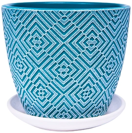 Горшок Квартет d15 см бетонный морская волна с поддоном