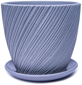 Горшок Солома d21 см бетонный серый с поддоном