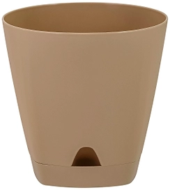 Горшок InGreen Amsterdam d14 см 1,35 л полипропиленовый коричневый с поддоном
