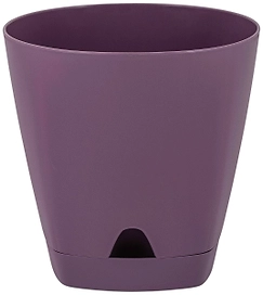Горшок InGreen Amsterdam d17 см 2,5 л полипропиленовый морозная слива с поддоном