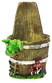 Кашпо Лягушка на кадушке D9 см полистоун