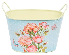 Кашпо Planet Garden Весенние цветы d17 см металлическое многоцветное