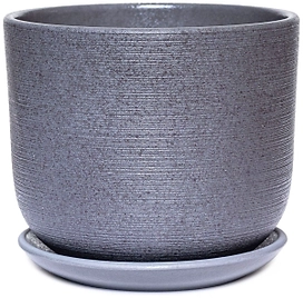 Горшок Крафт d12 см керамический серый с поддоном