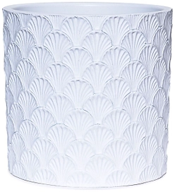 Кашпо Ракушка d15 см бетонное белое