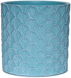 Кашпо Ракушка d15 см бетонное бирюзовое