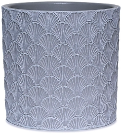 Кашпо Ракушка d15 см бетонное серое