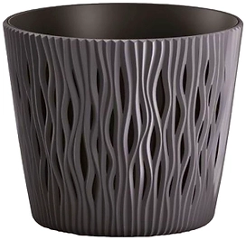 Кашпо Prosperplast Sandy Round d12,8 см 0,9 л пластик антрацитовое