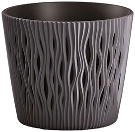Кашпо Prosperplast Sandy Round d22,5 см 5 л пластик антрацитовое