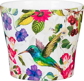 Кашпо керамическое Scheurich 808 декор Тропикана D17