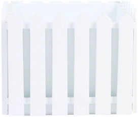 Кашпо Лардо 28х28х22 см полипропиленовое белое с поддоном