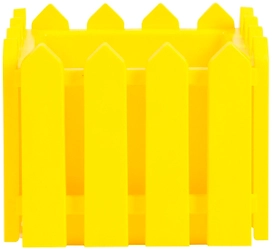 Кашпо Лардо 28х28х22 см полипропиленовое желтое с поддоном