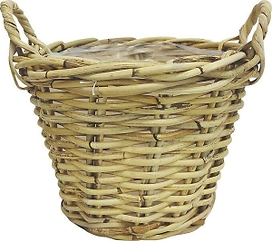 Горшок ротанг с ручками D30 H23 см