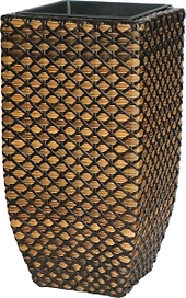 Горшок пластик плетеный коричневый 39x39x75,5 см