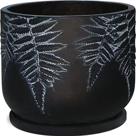 Горшок фибробетон vio черный D24 см 802161