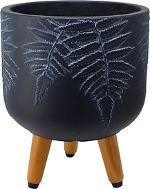 Горшок фибробетон vio черный D24 H29 см