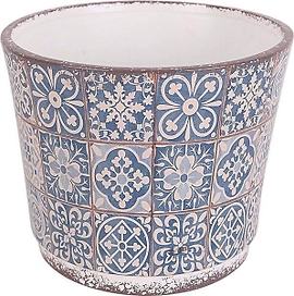 Горшок керамика синий D16,7 H13,8 см