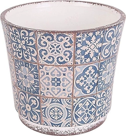 Горшок керамика синий D13,5 H12,5 см