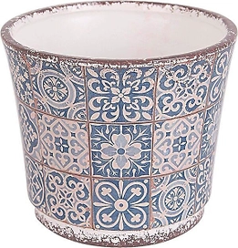 Горшок керамика синий D10,2 H8,8 см