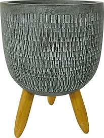 Горшок керамика с ножками серый D28 H40,5 см 802291