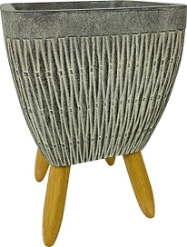Горшок керамика с ножками серый D28 H40,5 см 802292