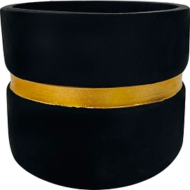 Горшок цемент черный/медный D10 H9 см 802225