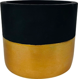 Горшок цемент черный/медный D10 H9 см
