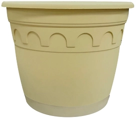 Горшок Soparco Roma d14 см 1,1 л полипропиленовый песочный с поддоном