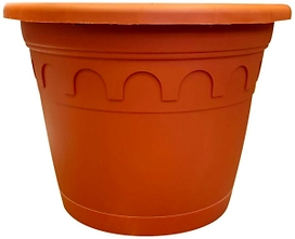 Горшок Soparco Roma d25,4 см 5,9 л полипропиленовый коричневый с поддоном