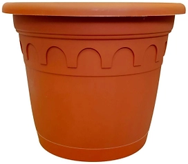 Горшок Soparco Roma d23,5 см 4,6 л полипропиленовый коричневый с поддоном