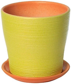 Горшок Флер d11 см керамический светло-зеленый с поддоном
