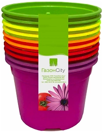 Горшок ГазонCity ДУО d9 см 0,3 л пластиковый многоцветный