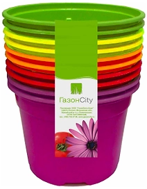 Горшок ГазонCity ДУО d10,5 см 0,48 л пластиковый многоцветный