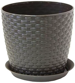 Кашпо IDEA Ротанг d21 cм 4,7 л искусственный ротанг коричневое с поддоном