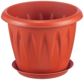 Кашпо IDEA Алиция d12 cм полипропиленовое терракотовое с поддоном
