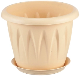 Кашпо IDEA Алиция d12 cм полипропиленовое белое с поддоном