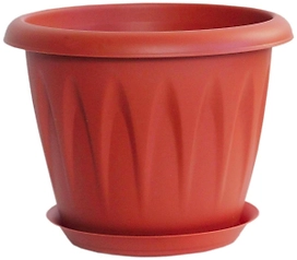 Кашпо IDEA Алиция d18 см 2 л полипропиленовое терракотовое с поддоном